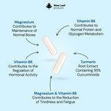 New Leaf Magnesium Glycinate B6 Turmeric 120 capsules, imported from the UK