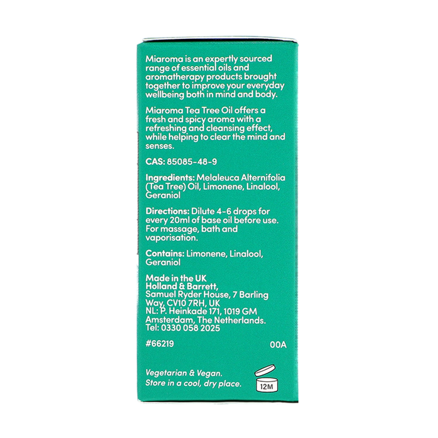 Miaroma Tea Tree Pure Essential Oil 10ml, imported from the UK