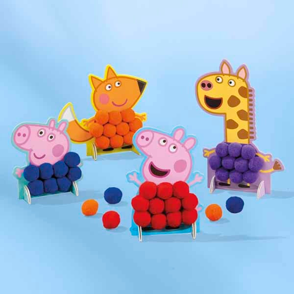 Totum Peppa Pig pompom cards kit, imported from the UK