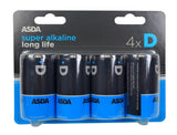 ASDA Long Life Super Alkaline D Batteries General Household ASDA   