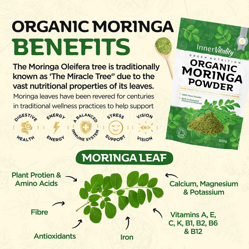 Inner Vitality organic moringa powder 300g (British brand)