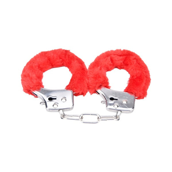 Bound to Play furry handcuffs red 11 inches, imported from the UK