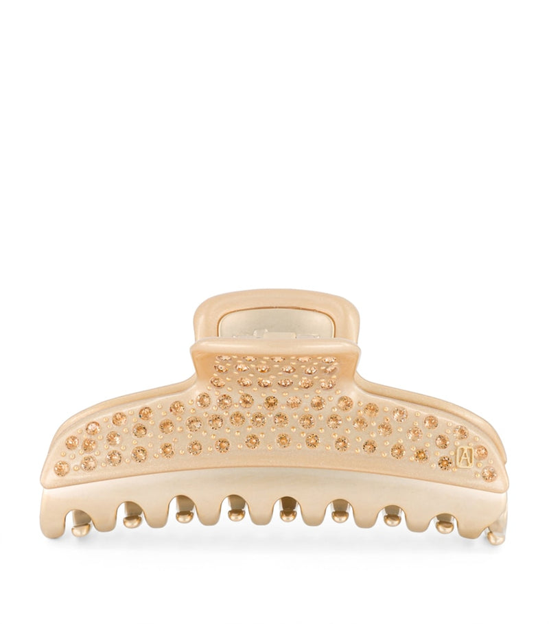 Alexandre de Paris claw clip gold-plated crystal-embellished, UK version