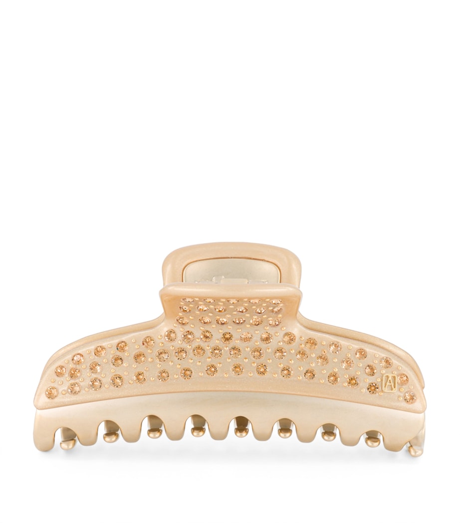 Alexandre de Paris claw clip gold-plated crystal-embellished, UK version