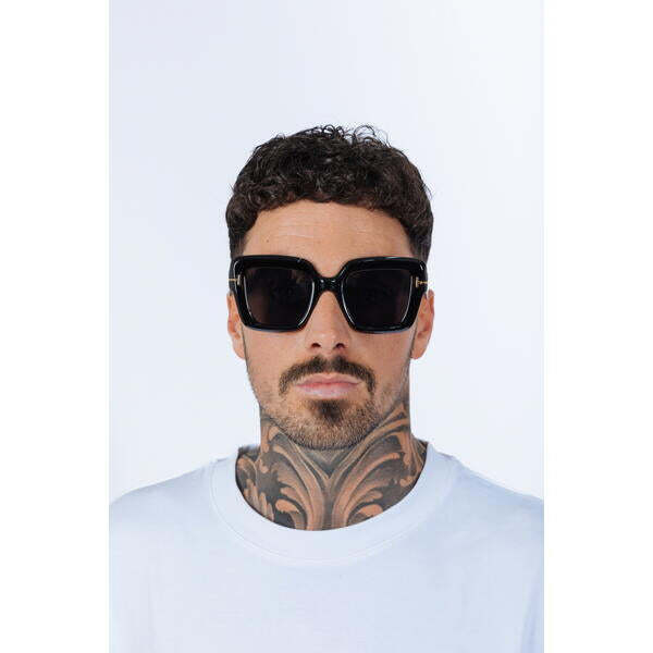 SVNX Bold Square Sunglasses in Black, imported from the UK