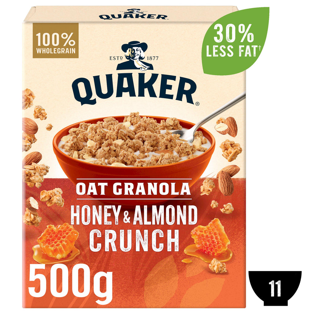 Quaker Oat Honey & Almond Granola 500g