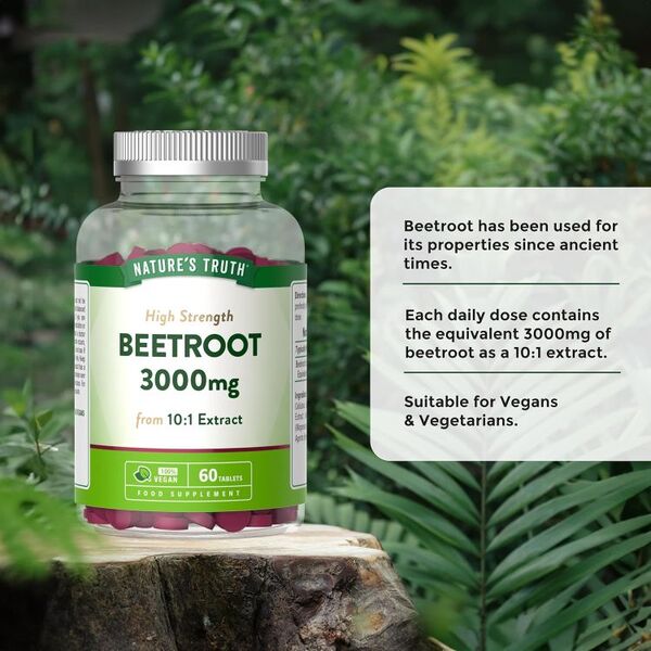 Nature's Truth Beetroot Extract 3000mg 60 Tablets, imported from the UK