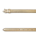 Jimmy Choo Helina mini leather belt with gold buckle, imported from the UK