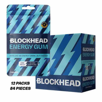 Superdrug Blockhead Energy Gum 12-Pack (7 Pieces Each)- Buy online at McGrocer