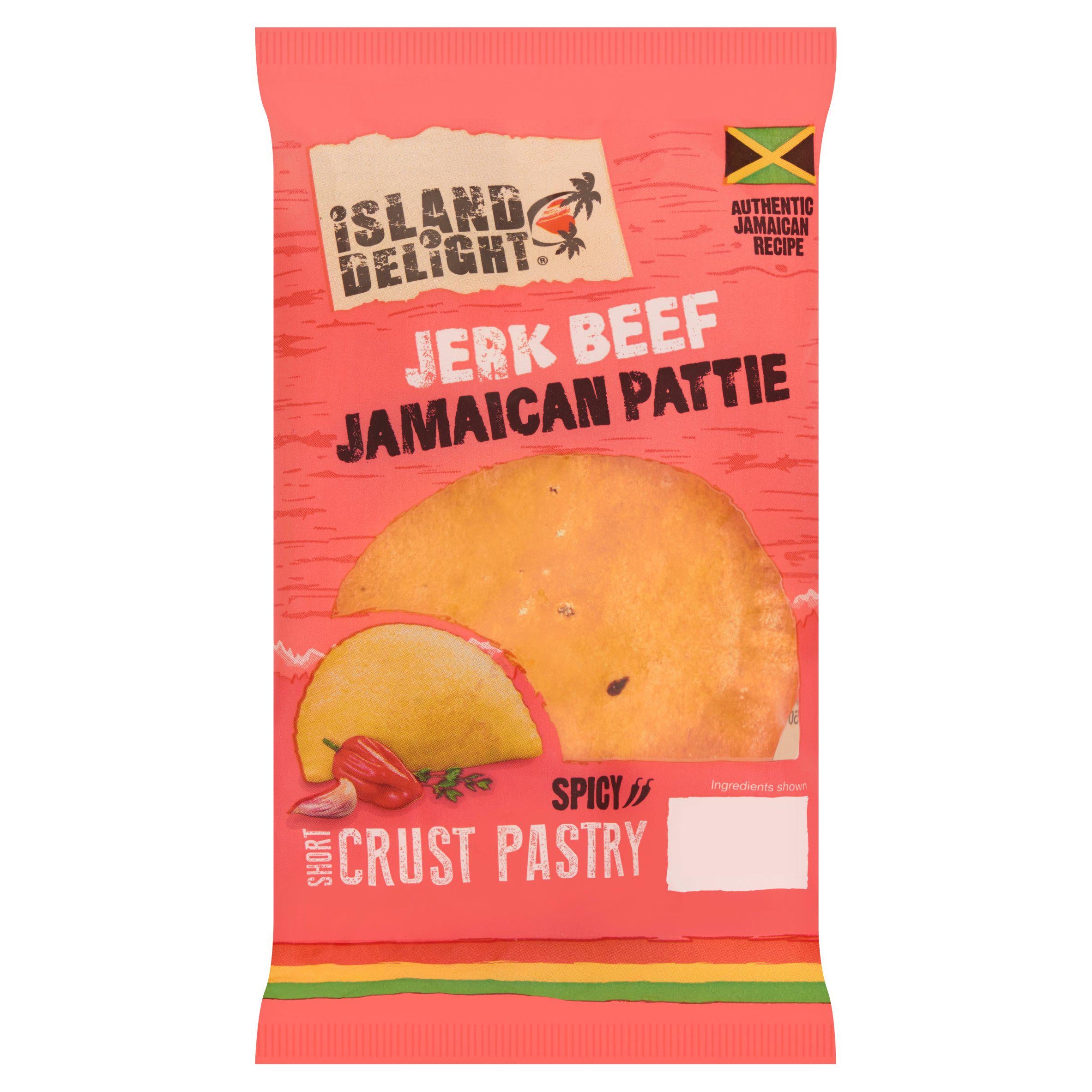 Island Delight Jerk Beef Pattie (Halal) 140g African & Caribbean Sainsburys   