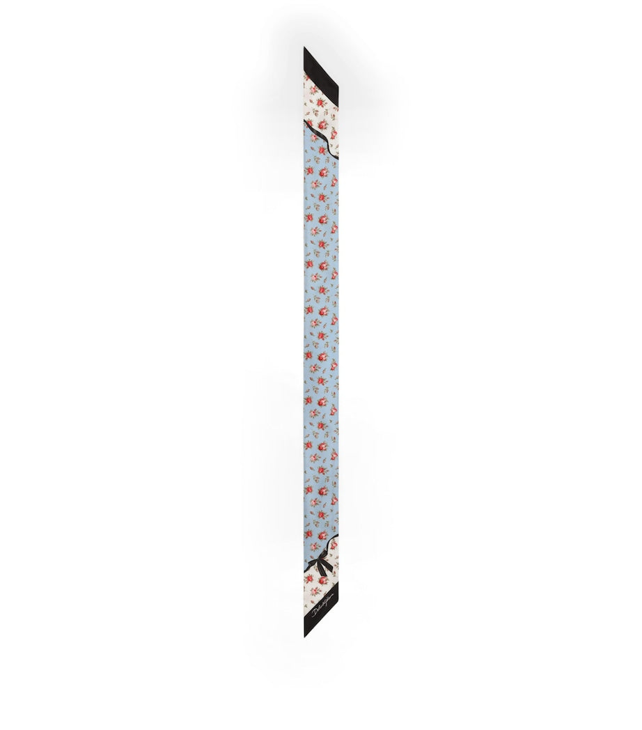 Dolce&Gabbana floral skinny silk scarf, imported from the UK