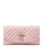 Jimmy Choo Curve chain wallet metallic leather H4cm W19cm, imported from the UK