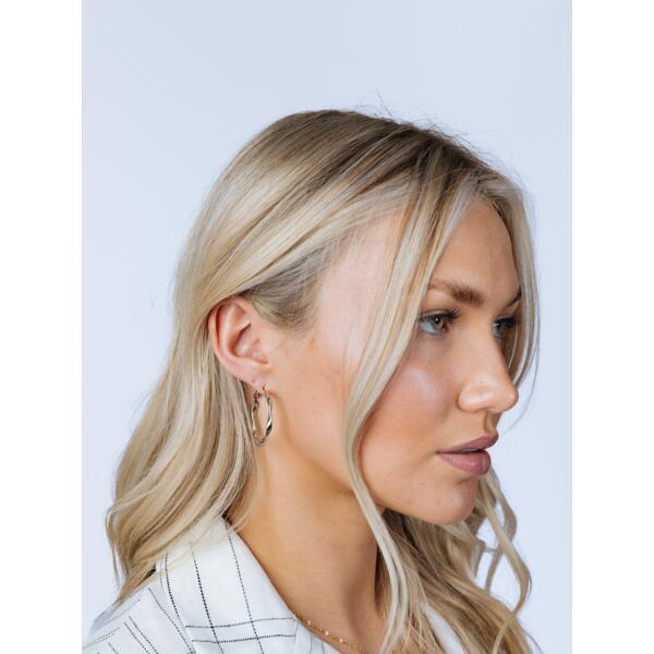 SVNX twisted hoop earrings in silver - British product