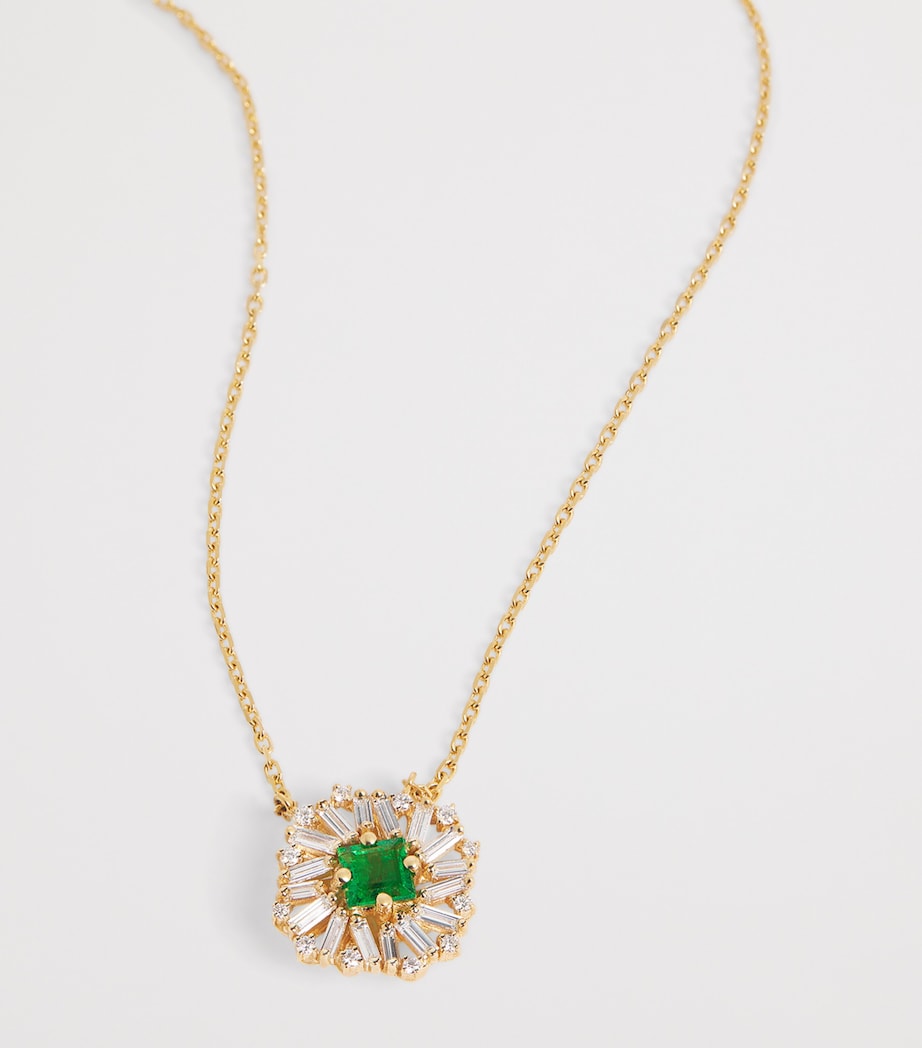 Suzanne Kalan Princess Flower diamond emerald necklace, UK version