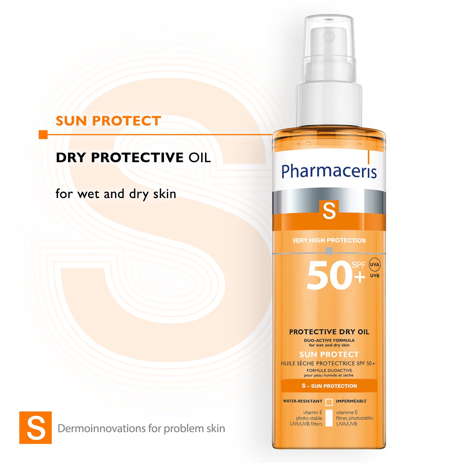 Pharmaceris protective dry oil SPF 50 200ml - British product