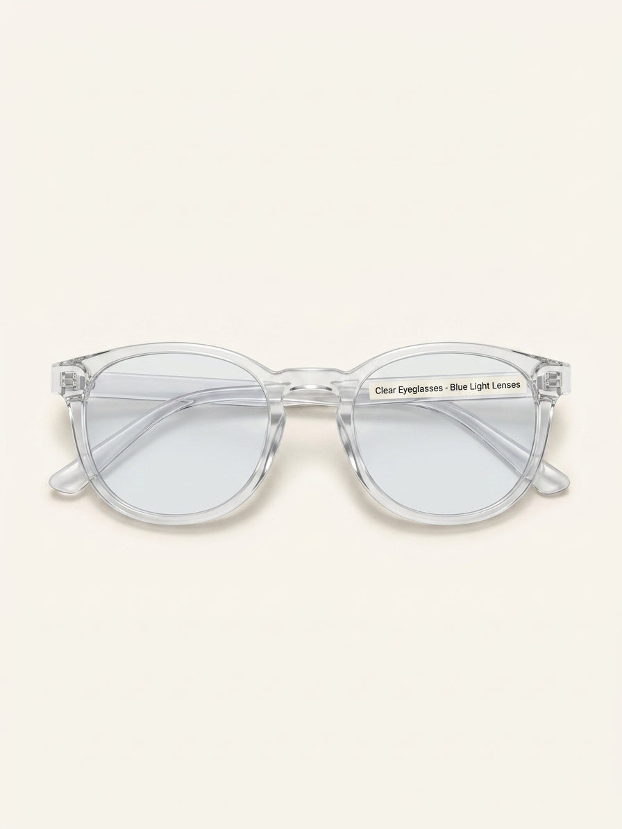 Burberry men's oval sunglasses clear grey pale blue - British product
