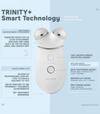 Nuface Trinity+ Starter Kit facial toning device with attachments and serums, imported from the UK