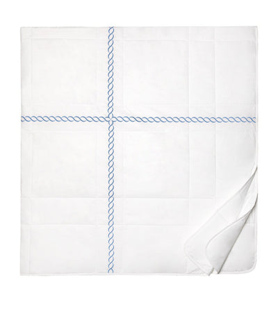 King Size Bedspread with Synthetic Filling and Embroidered Braid Motif