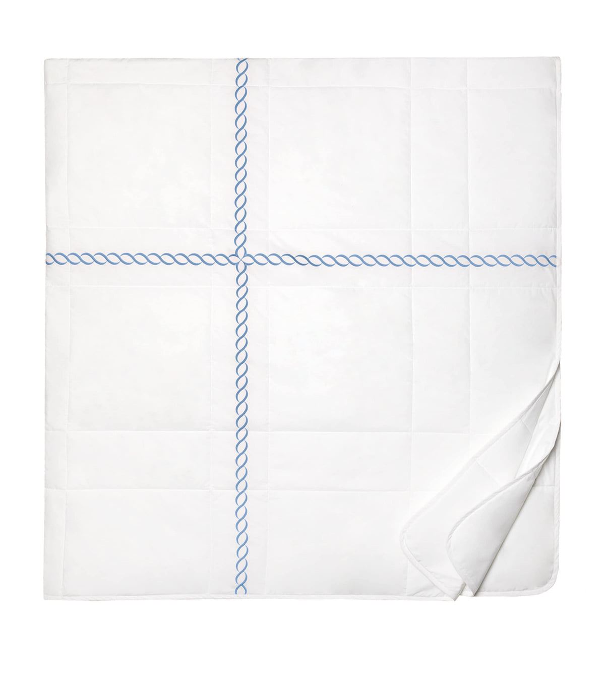 King Size Bedspread with Synthetic Filling and Embroidered Braid Motif