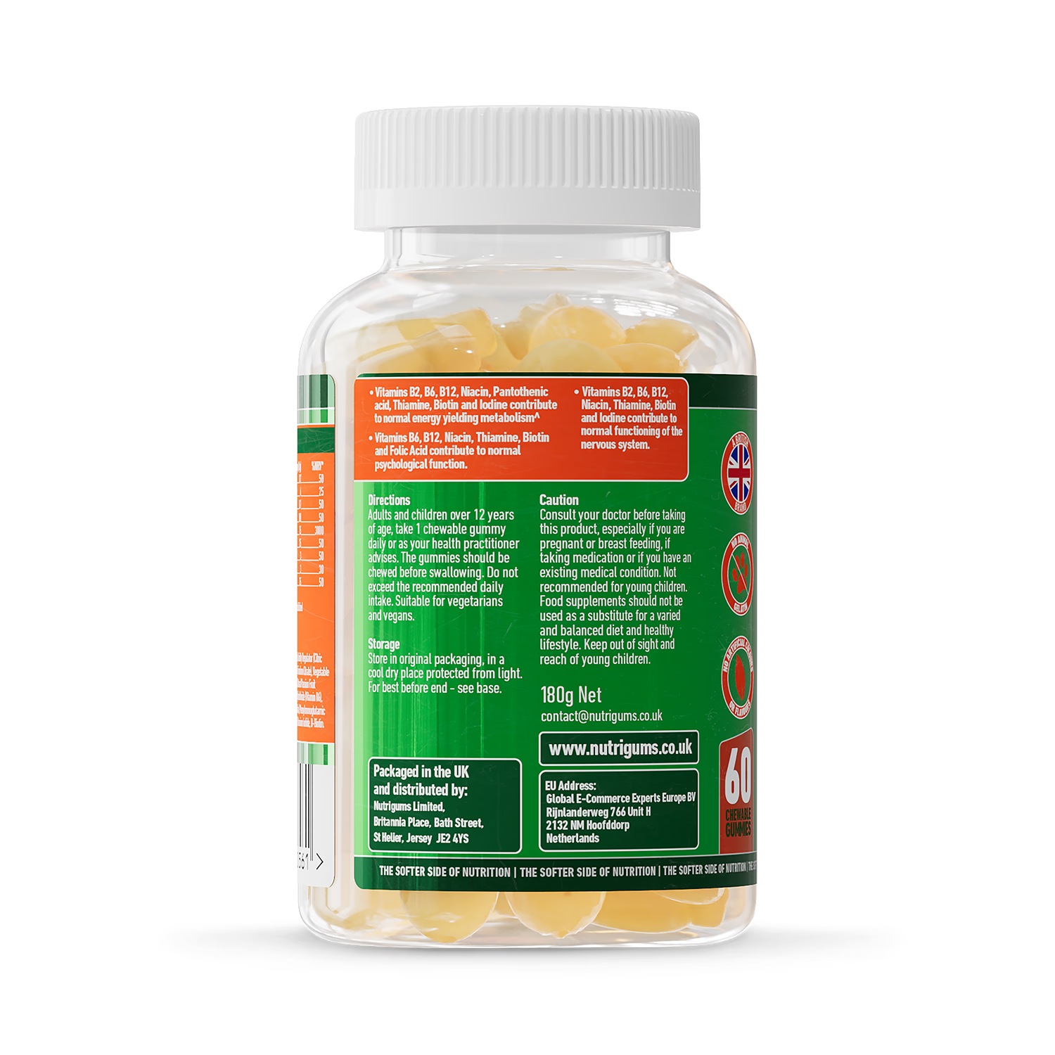 Nutrigums Vitamin B Complex gummies 60-count, UK version