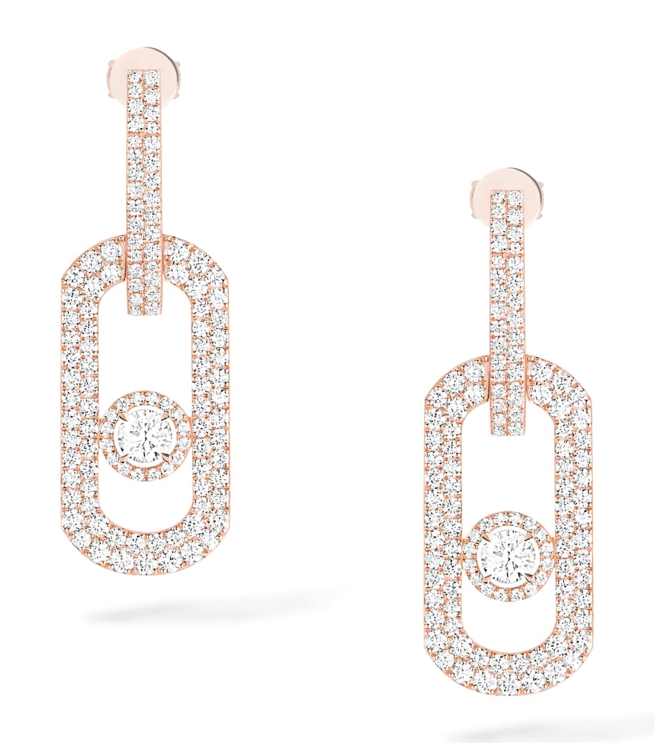 Messika So Move rose gold diamond pavé earrings 2.12ct - British product