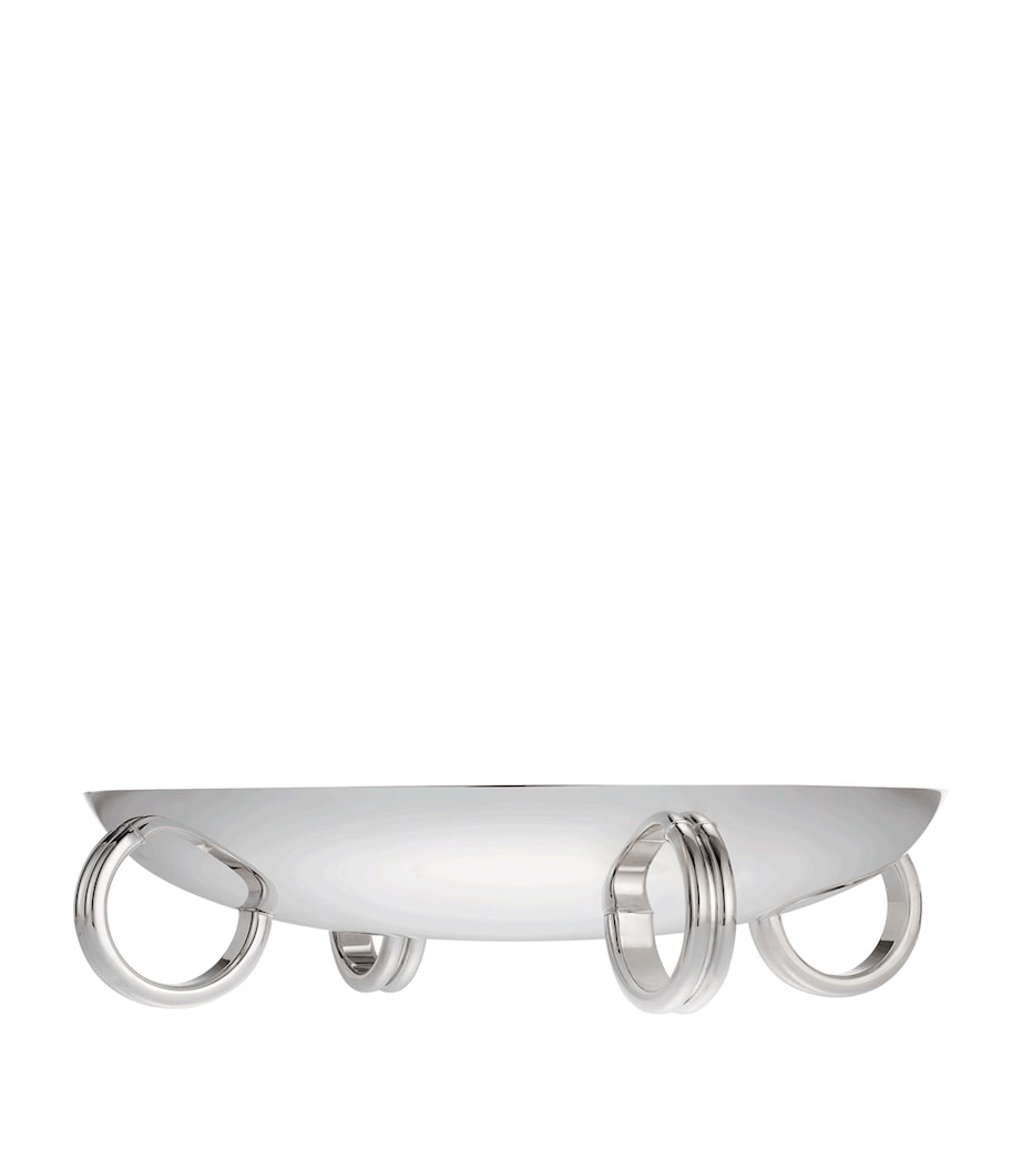 Silver-Plated Four-Ring Art Deco Serving Dish 29.5cm Diameter