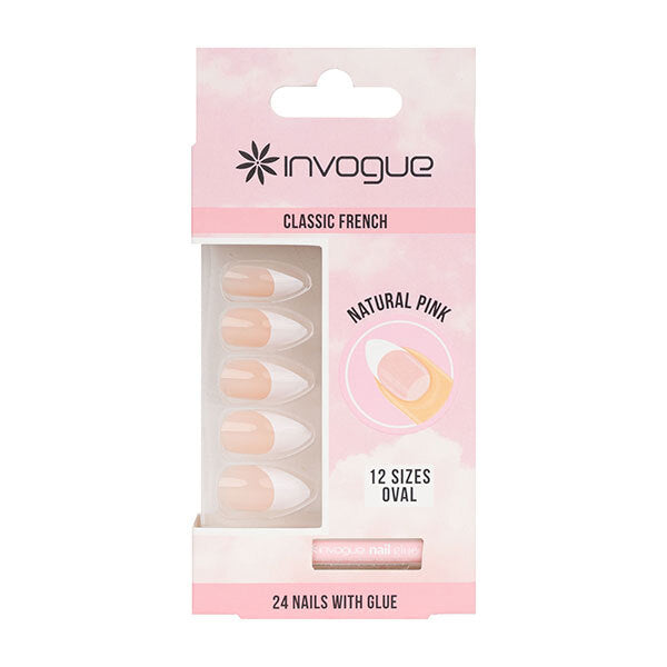 Invogue Pink French Oval Nails - Pack of 28 GOODS Superdrug   