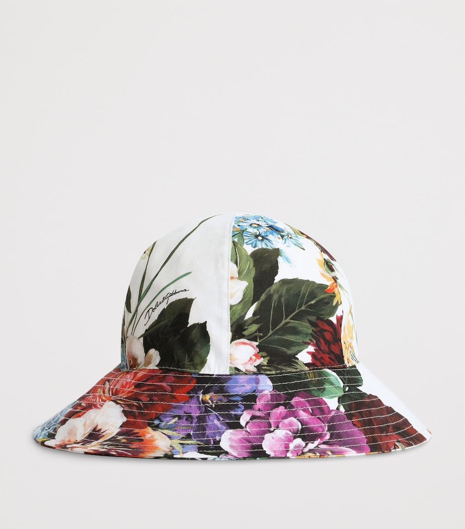 Dolce&Gabbana floral print cotton bucket hat for children - British product