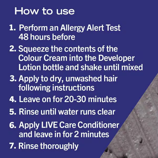 Schwarzkopf LIVE silver permanent hair dye (British brand)