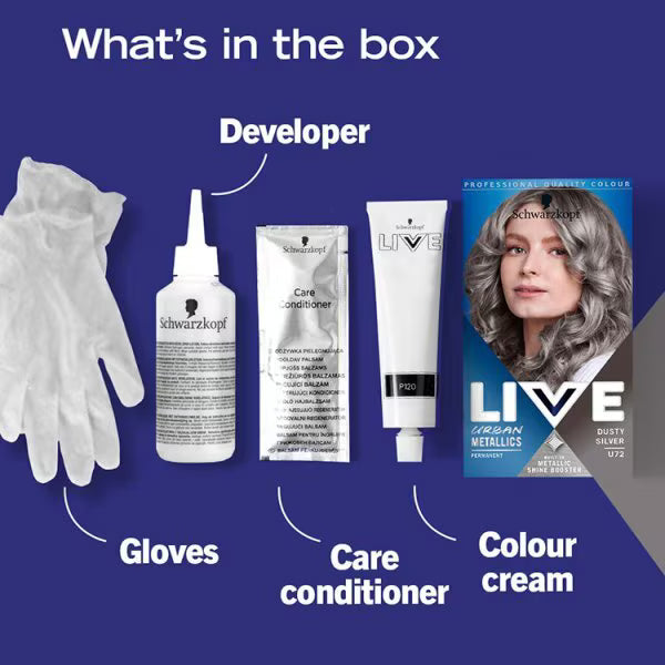 Schwarzkopf LIVE silver permanent hair dye (British brand)
