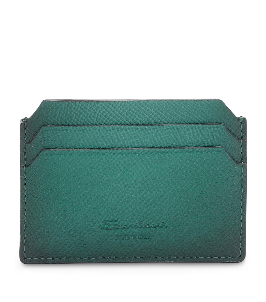 Santoni leather card holder 7x11cm, imported from the UK