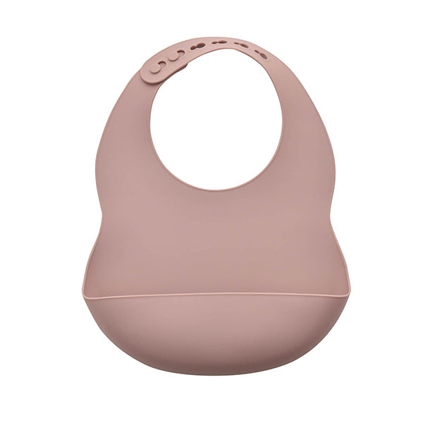 Bambino Silicone Feeding Set Bib and Spoon Pink - British product