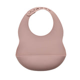 Bambino Silicone Feeding Set Bib and Spoon Pink - British product