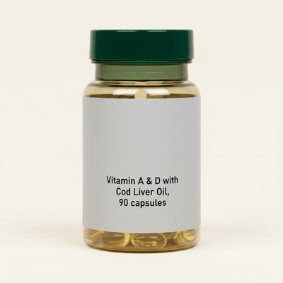 Holland & Barrett Holland & Barrett Huile de foie de morue Vitamine A et D Capsules molles 90 - Acheter en ligne chez McGrocer