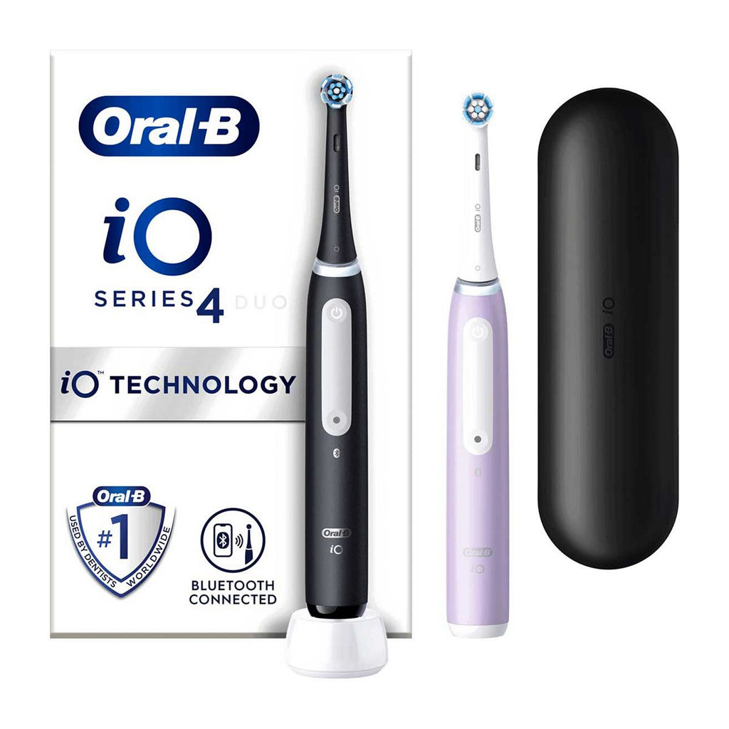 Oral-B iO4 Electric Toothbrushes Black & Lavender - Duo Pack