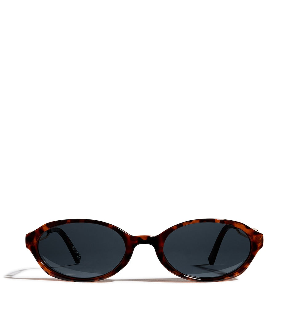 Le Specs Lunita ovale Sonnenbrille dunkles Schildpatt - Britisches Produkt