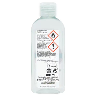 Gel désinfectant antibactérien sensible Superdrug 100ml