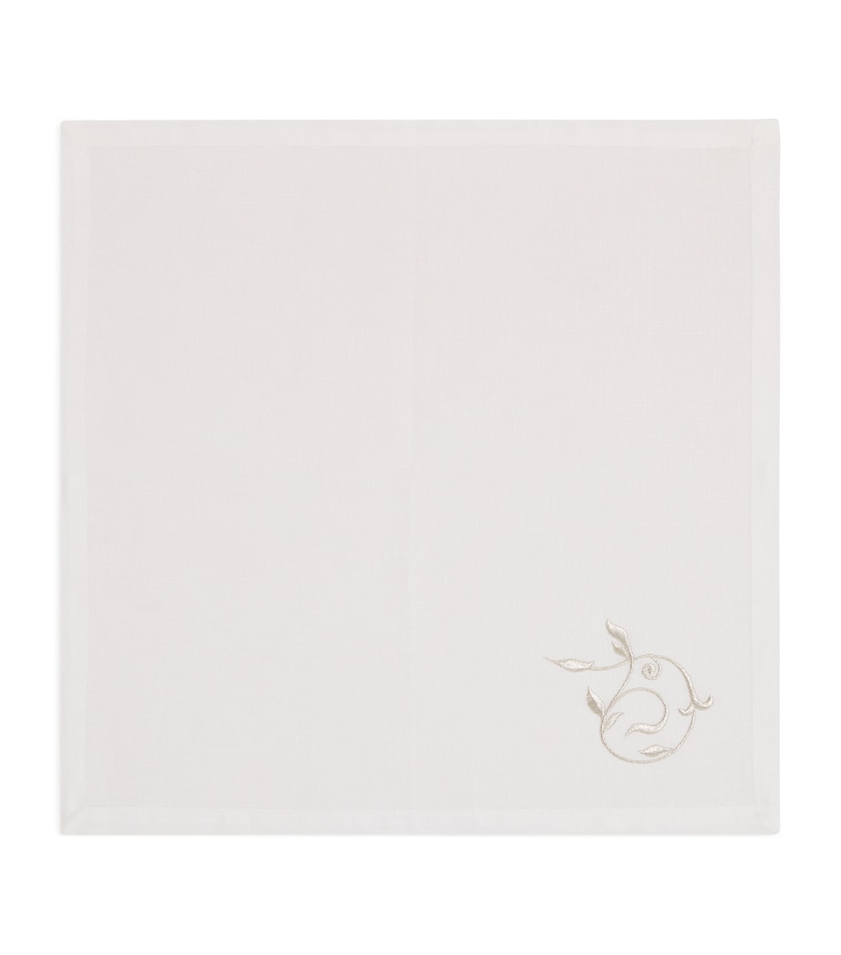 Dea Linen embroidered scroll napkin 45cm x 45cm - British product