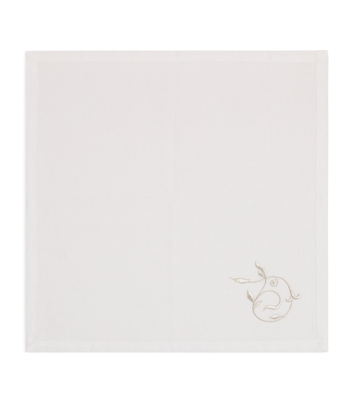 Dea Linen embroidered scroll napkin 45cm x 45cm - British product