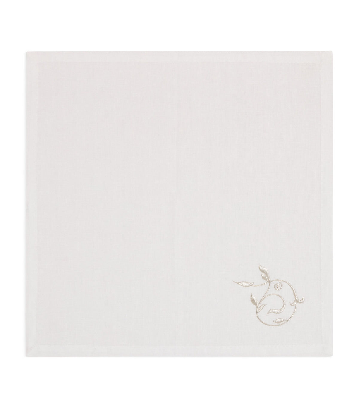 Dea Linen embroidered scroll napkin 45cm x 45cm - British product
