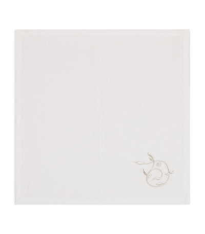 Harrods Dea Linen Embroidered Scroll Napkin 45cm x 45cm- Buy online at McGrocer
