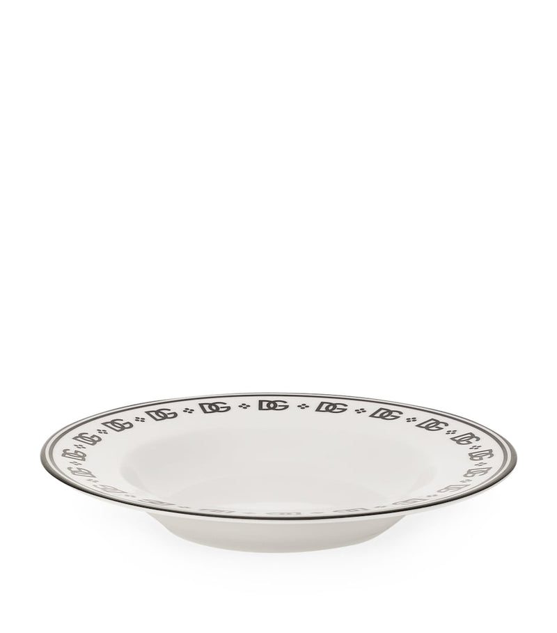 Dolce&Gabbana DG Logo Soup Plates, set of 2, 20cm - British product