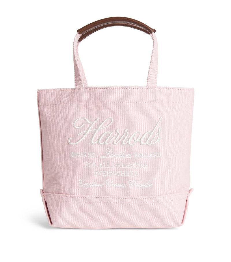 Harrods small embroidered logo tote bag, UK version