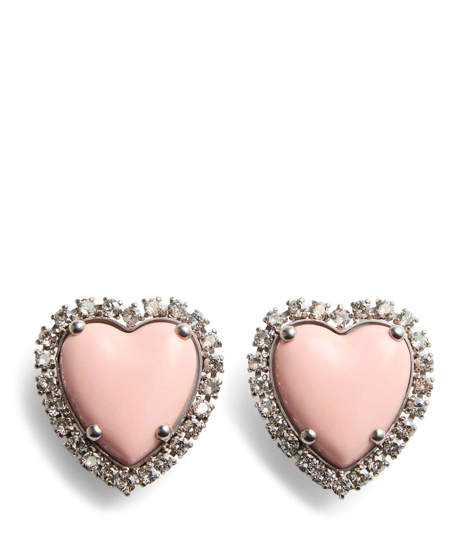 Valentino Garavani Coeur Hyperbole clip-on earrings with crystals, imported from the UK
