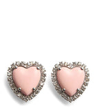 Valentino Garavani Coeur Hyperbole clip-on earrings with crystals, imported from the UK