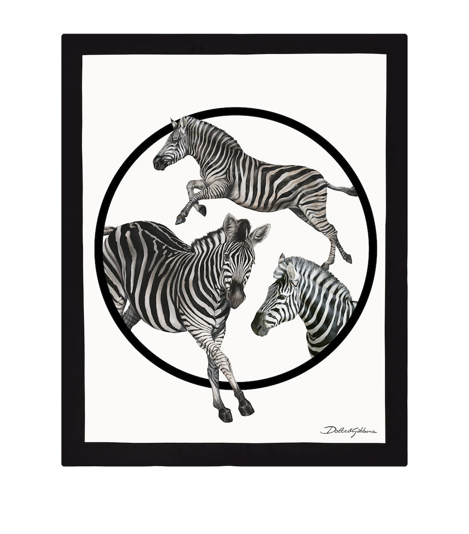 Dolce&Gabbana Casa silk-wool zebra throw 140cm x 180cm - British product