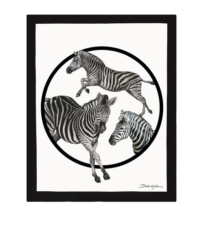 Dolce&Gabbana Casa silk-wool zebra throw 140cm x 180cm - British product