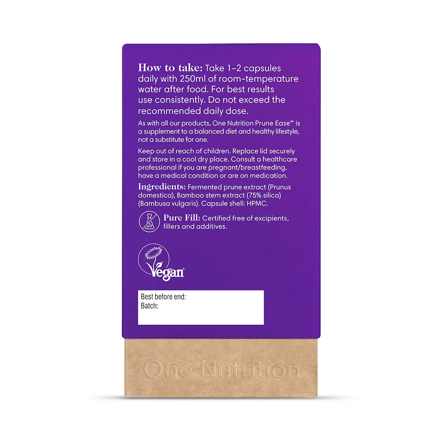 One Nutrition Prune Ease digestive supplement 50 capsules - British product