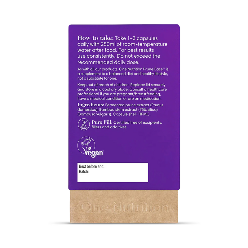 One Nutrition Prune Ease digestive supplement 50 capsules - British product