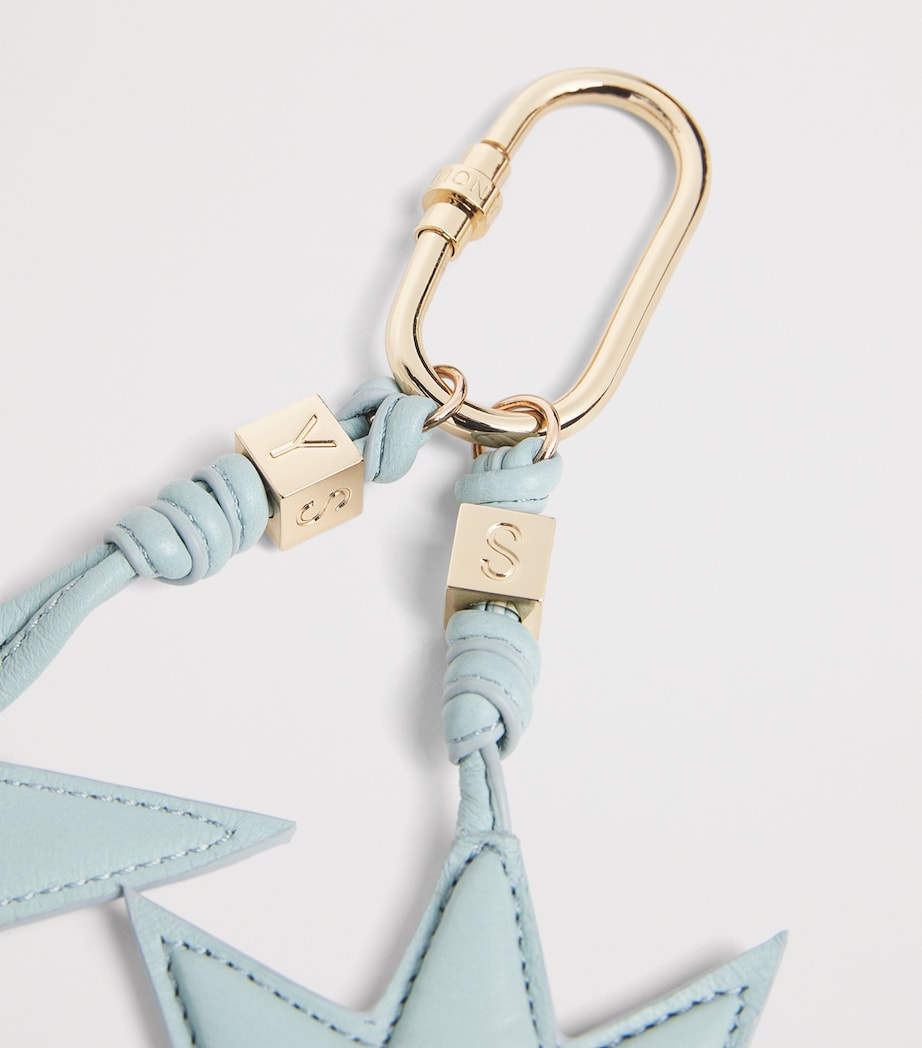 Yves Salomon lamb leather star keyring (British brand)